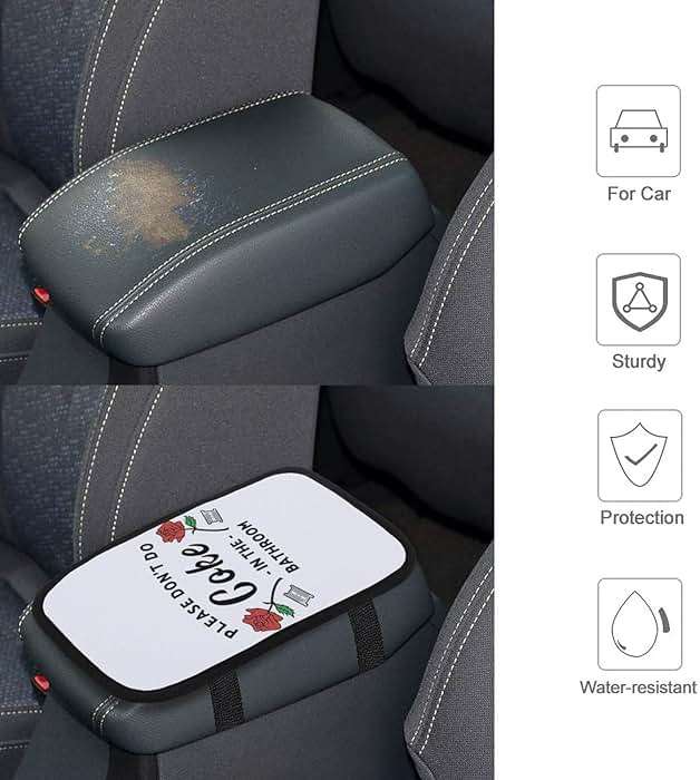 HYDJLXA Please Don't Do Coke in The Bathroom Car Center Console Cushion Pad,Waterproof Armrest Seat Box Cover Protector,Comfortable Car Decor Accessories Fit for Most Cars, Vehicles, SUVs - Image 4