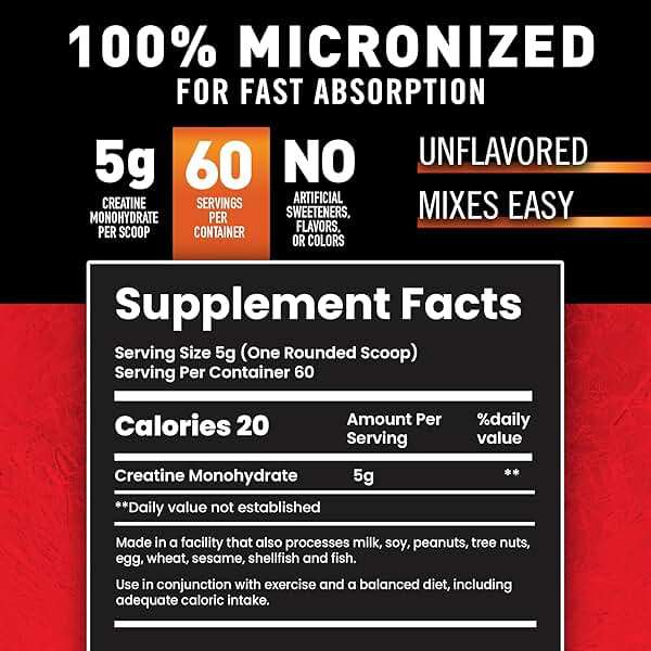 Body Fortress 100% Creatine Monohydrate Powder - Unflavored Micronized Creatine Supplement for Muscle Growth, Strength & Recovery, Pre Workout & Post Workout for Women and Men - 5g Per Scoop - Image 4