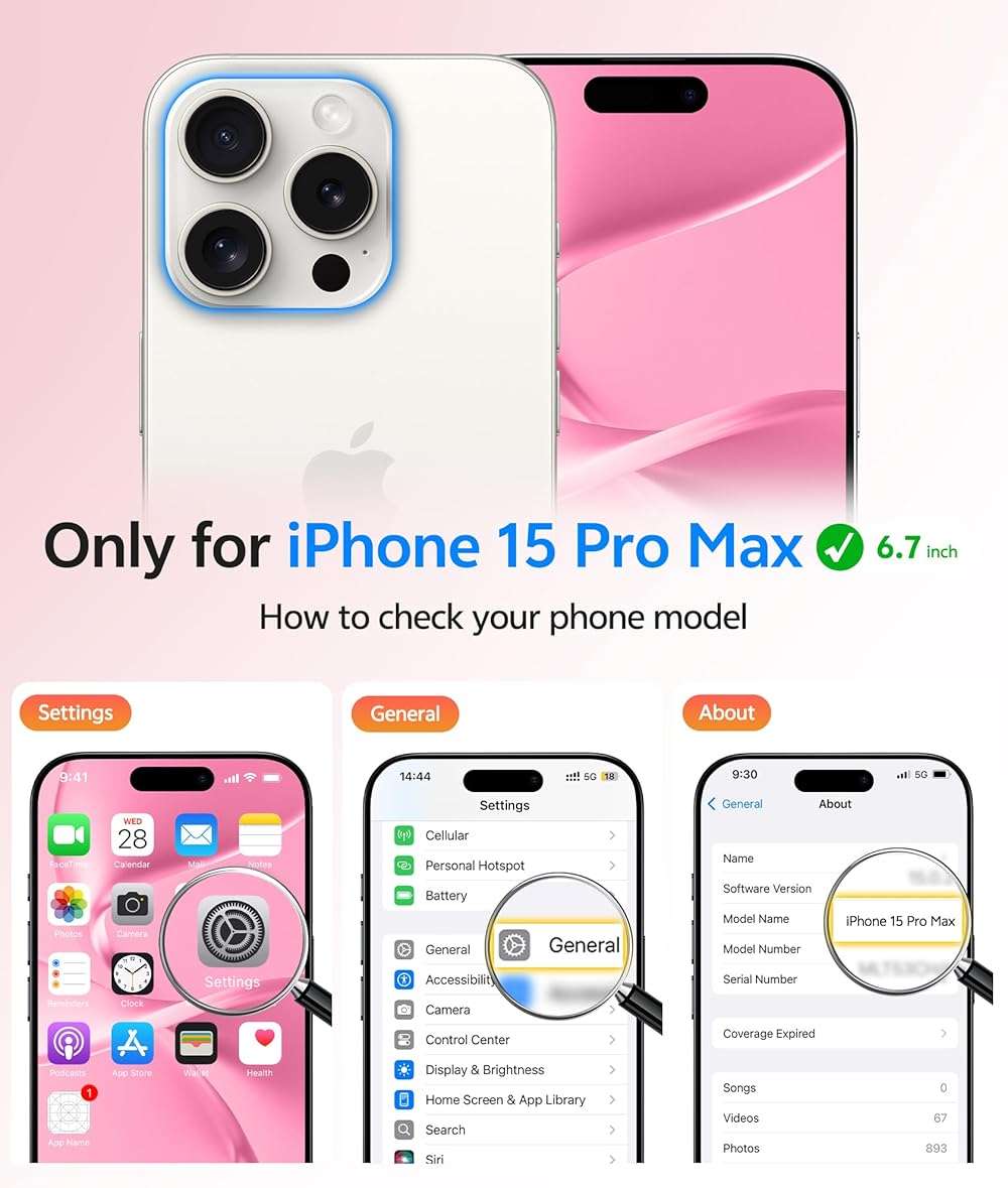 FNTCASE for iPhone 15 Pro Max Case: [Compatible with Magsafe] Translucent Matte Cases with [Full Camera Protection] [Screen Protector] Military Grade Shockproof Protective Phone Cover - Light Pink - Image 2