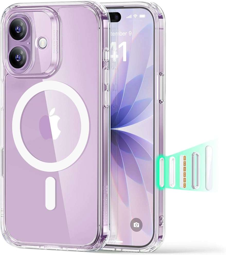 ESR for iPhone 17 Case, Camera Control Cover, Compatible with MagSafe, Shockproof Military-Grade Protection, Magnetic Phone Case for iPhone 17, Classic Hybrid Case, Clear - Image 1