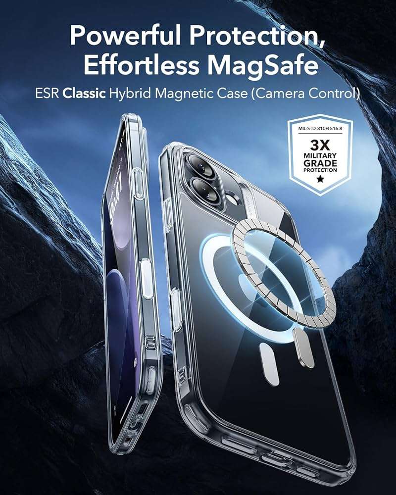 ESR for iPhone 17 Case, Camera Control Cover, Compatible with MagSafe, Shockproof Military-Grade Protection, Magnetic Phone Case for iPhone 17, Classic Hybrid Case, Clear - Image 2