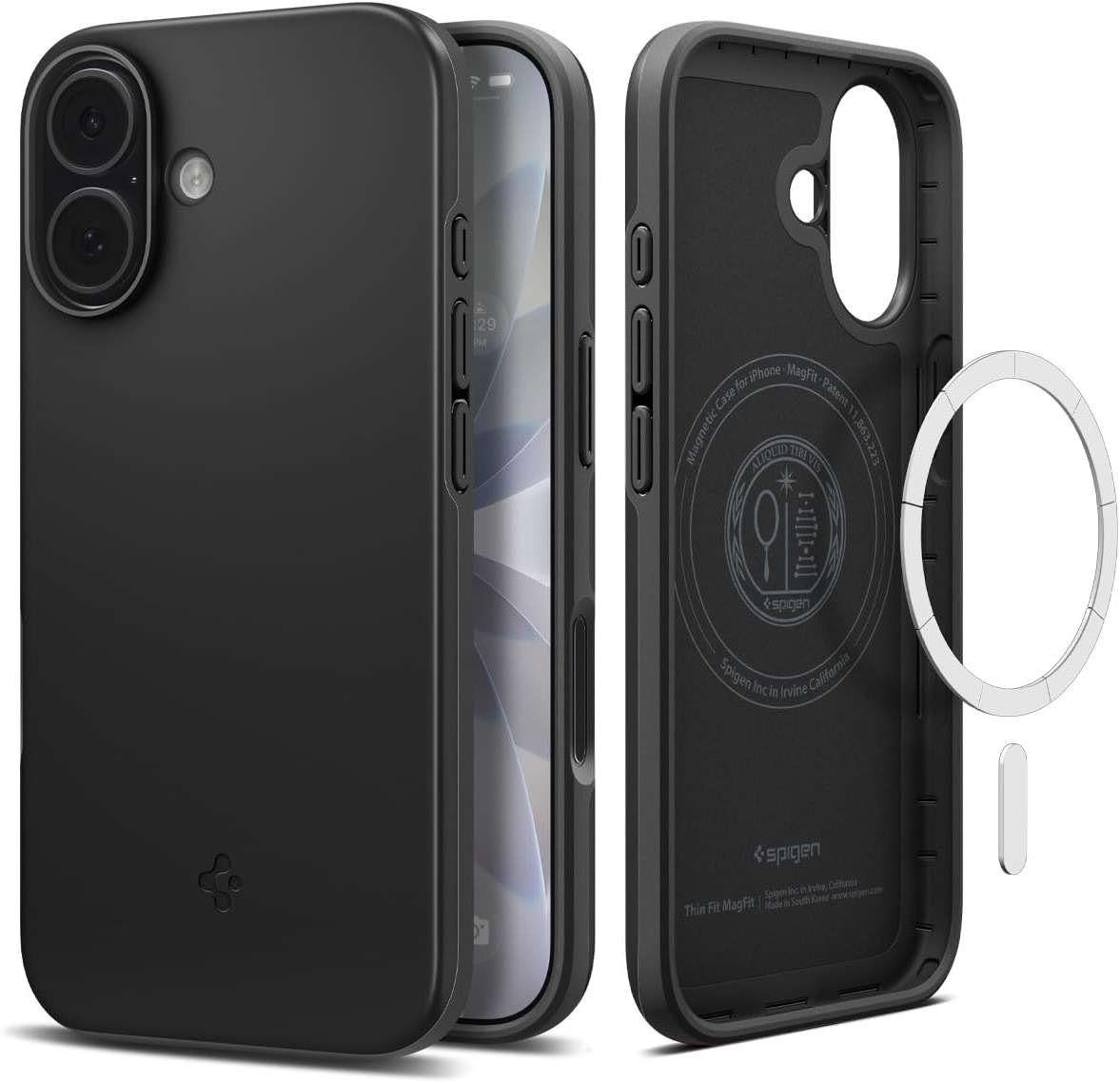 Spigen for iPhone 17 Case, Thin Fit MagFit [TPU Covered Camera Control] [Compatible with MagSafe] - Black - Image 1