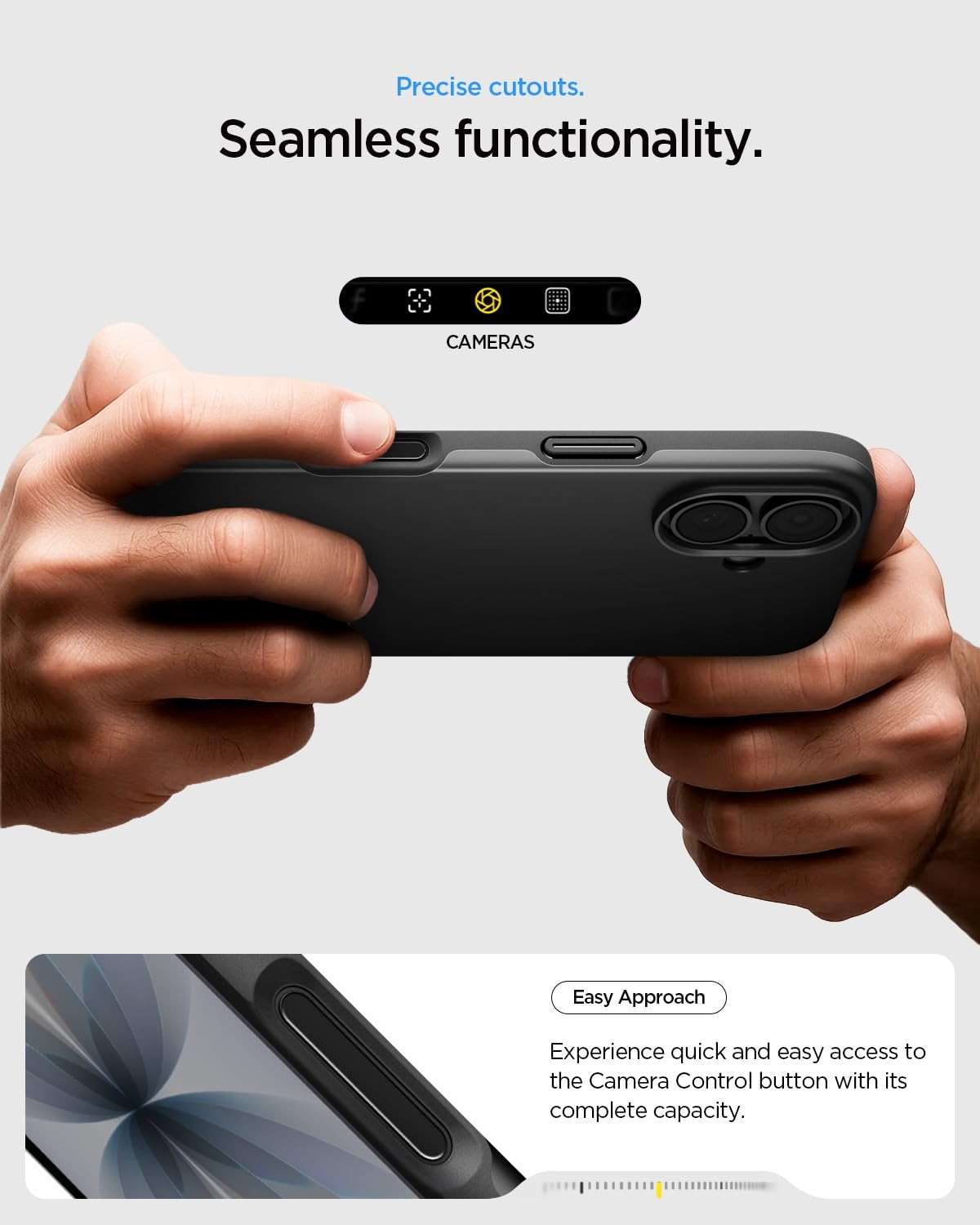 Spigen for iPhone 17 Case, Thin Fit MagFit [TPU Covered Camera Control] [Compatible with MagSafe] - Black - Image 6