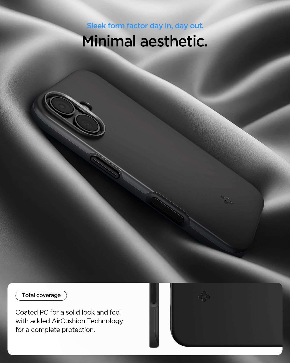 Spigen for iPhone 17 Case, Thin Fit MagFit [TPU Covered Camera Control] [Compatible with MagSafe] - Black - Image 7
