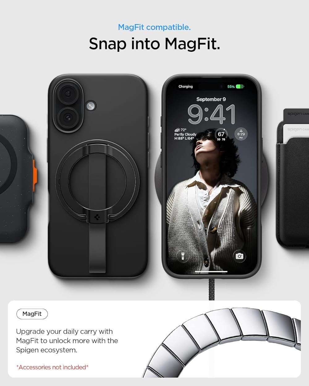 Spigen for iPhone 17 Case, Thin Fit MagFit [TPU Covered Camera Control] [Compatible with MagSafe] - Black - Image 8