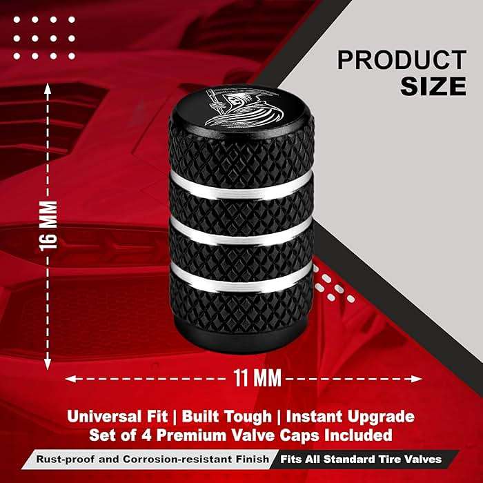 Grim Reaper Tire Valve Stem Caps, 4 pcs/Pack, Anodized Aluminum Tire Valve Cap Set, Corrosion Resistant, Universal Stem Covers for Cars Trucks Motorcycles SUVs and Bikes (Black) - Image 2