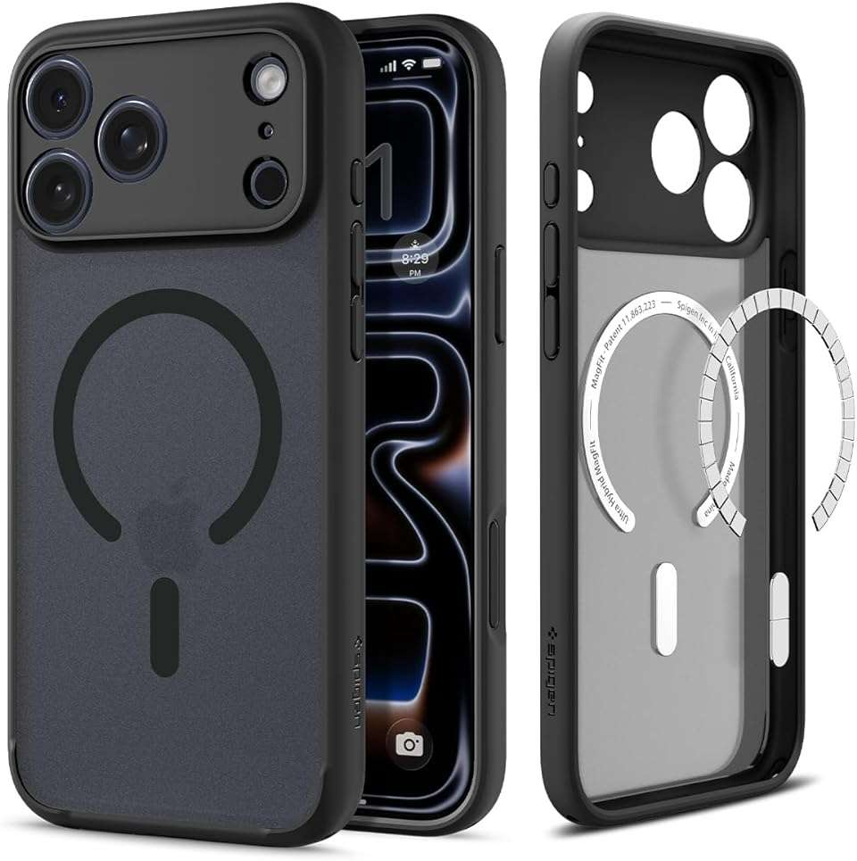 Spigen for iPhone 17 Pro Max Case, Ultra Hybrid MagFit [TPU Covered Camera Control] [Anti-Yellowing] [Compatible with Magsafe] - Frost Black - Image 1