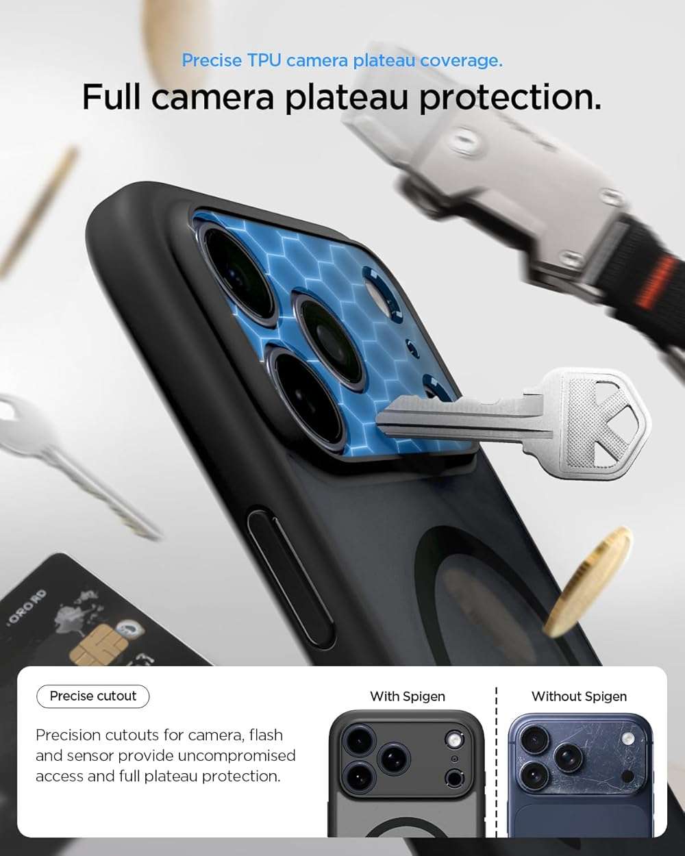Spigen for iPhone 17 Pro Max Case, Ultra Hybrid MagFit [TPU Covered Camera Control] [Anti-Yellowing] [Compatible with Magsafe] - Frost Black - Image 5
