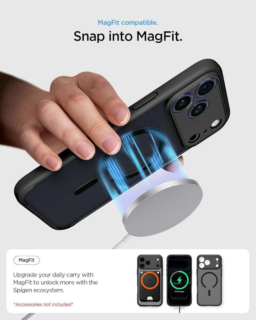 Spigen for iPhone 17 Pro Max Case, Ultra Hybrid MagFit [TPU Covered Camera Control] [Anti-Yellowing] [Compatible with Magsafe] - Frost Black - Image 8