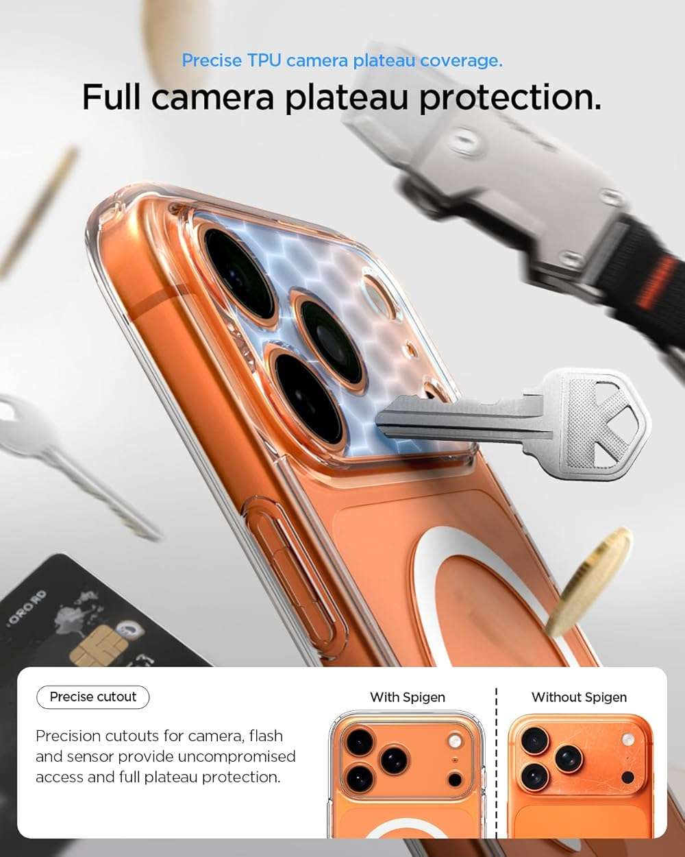 Spigen for iPhone 17 Pro Max Case, Ultra Hybrid MagFit [TPU Covered Camera Control] [Anti-Yellowing] [Compatible with Magsafe] - Clear - Image 5