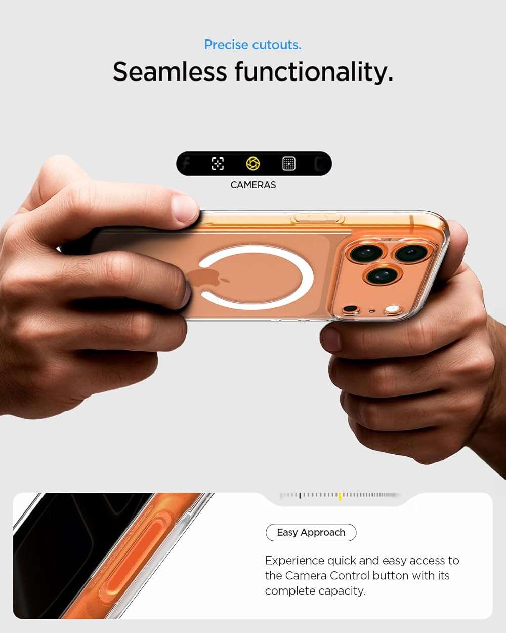 Spigen for iPhone 17 Pro Max Case, Ultra Hybrid MagFit [TPU Covered Camera Control] [Anti-Yellowing] [Compatible with Magsafe] - Clear - Image 7