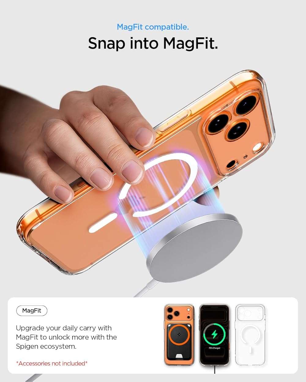 Spigen for iPhone 17 Pro Max Case, Ultra Hybrid MagFit [TPU Covered Camera Control] [Anti-Yellowing] [Compatible with Magsafe] - Clear - Image 8