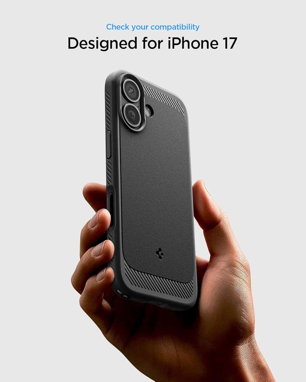 Spigen for iPhone 17 Case, Rugged Armor MagFit [TPU Covered Camera Control] [Compatible with MagSafe] - Matte Black - Image 2