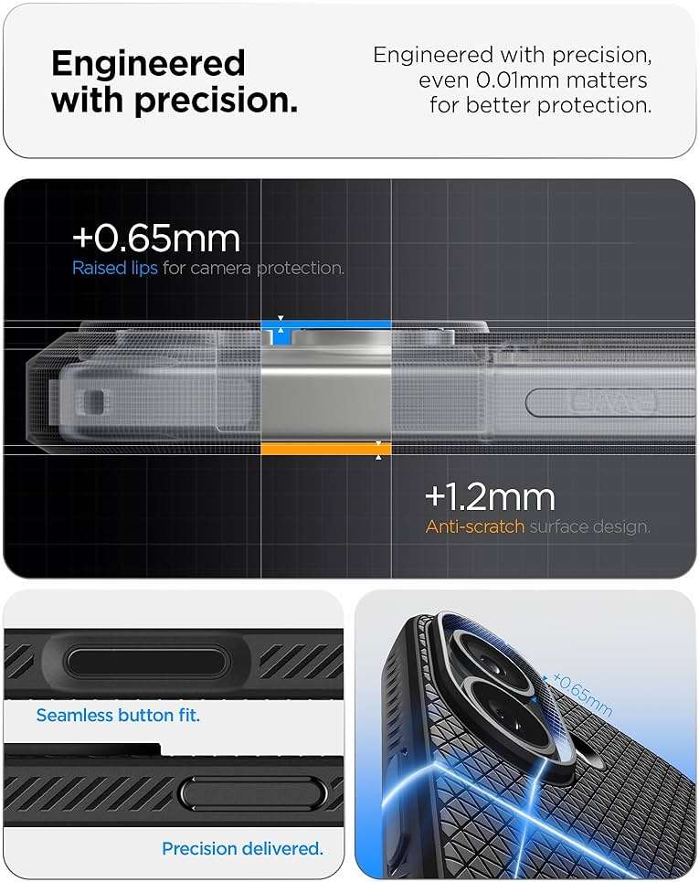 Spigen for iPhone 17 Case, Liquid Air [TPU Covered Camera Control] [No Magnet Ring] [Military-Grade Protection] - Matte Black - Image 5