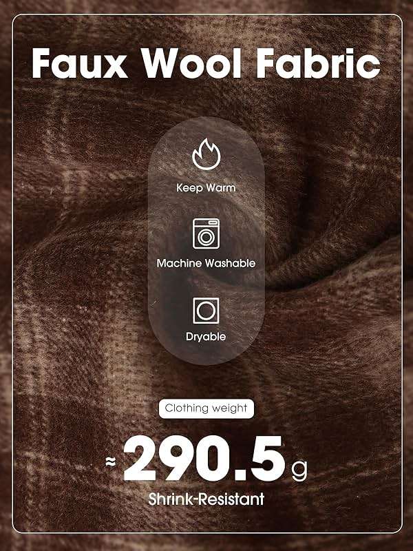 EXLURA Womens Faux Wool Plaid Mini Skirt Elastic High Waisted Tweed Skirts Button Bodycon Skirt Fall Winter Outfit Pocket - Image 7