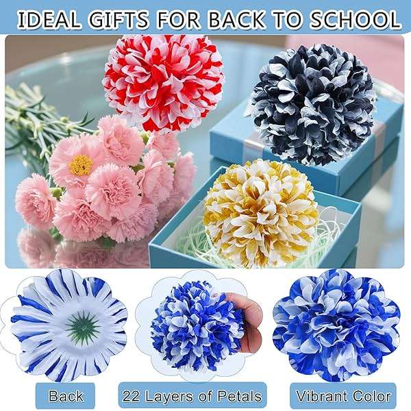 4 Pcs Homecoming Mum Flower 6.7 Inches Artificial Silk Mums Chrysanthemums Homecoming Supplies DIY Crafts for Back to School Homecomings Week Party Decorations - Image 3