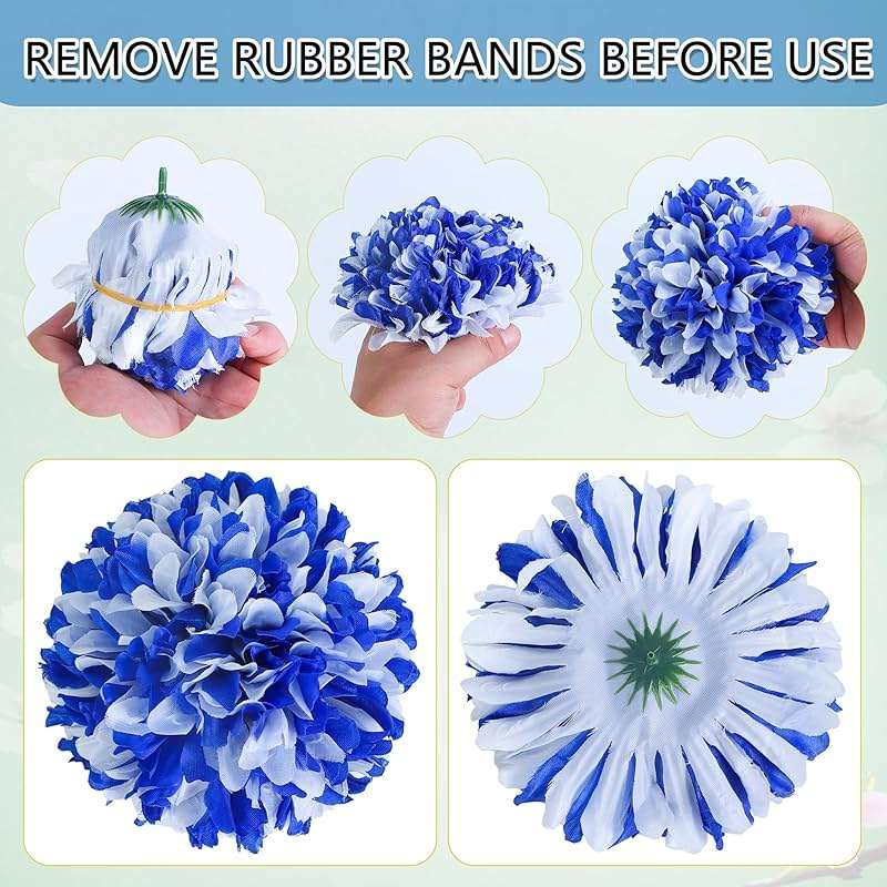 4 Pcs Homecoming Mum Flower 6.7 Inches Artificial Silk Mums Chrysanthemums Homecoming Supplies DIY Crafts for Back to School Homecomings Week Party Decorations - Image 4