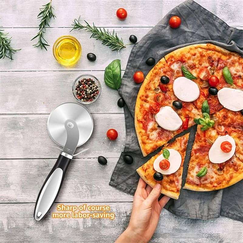 Premium Stainless Steel Pizza Cutter Wheel with Ergonomic Handle – Sharp Blade for Effortless Slicing of Pizza, Dough, Pie, and More – Dishwasher Safe - Image 2