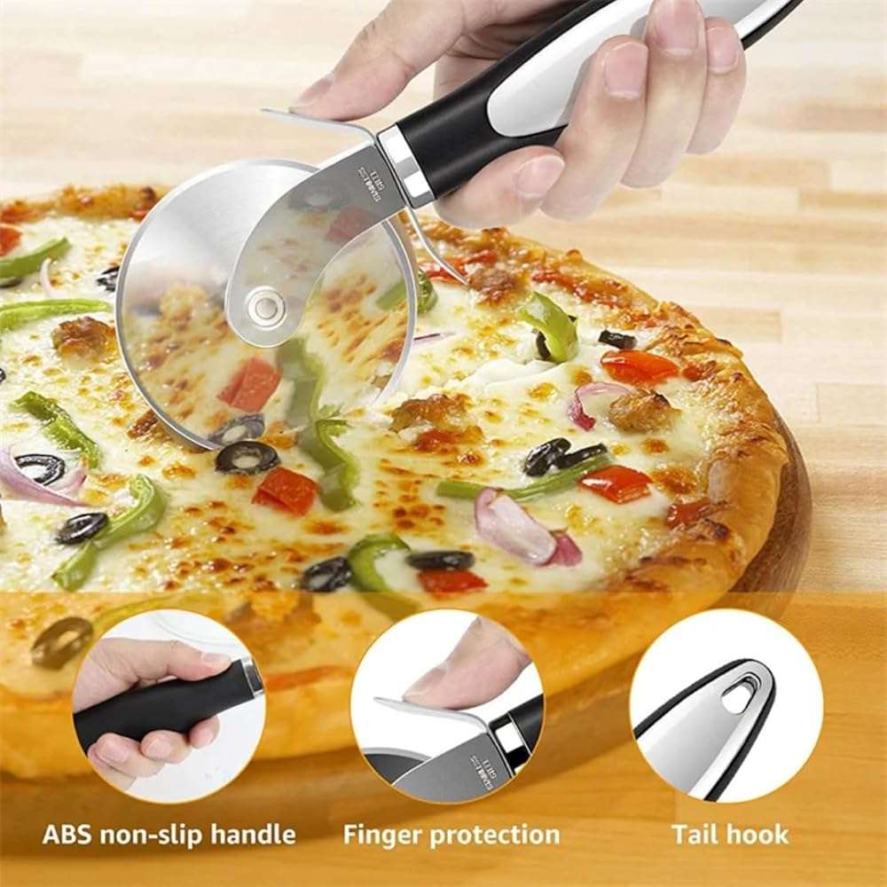 Premium Stainless Steel Pizza Cutter Wheel with Ergonomic Handle – Sharp Blade for Effortless Slicing of Pizza, Dough, Pie, and More – Dishwasher Safe - Image 7