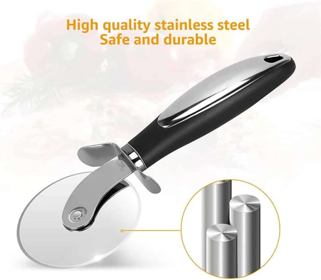 Premium Stainless Steel Pizza Cutter Wheel with Ergonomic Handle – Sharp Blade for Effortless Slicing of Pizza, Dough, Pie, and More – Dishwasher Safe - Image 8