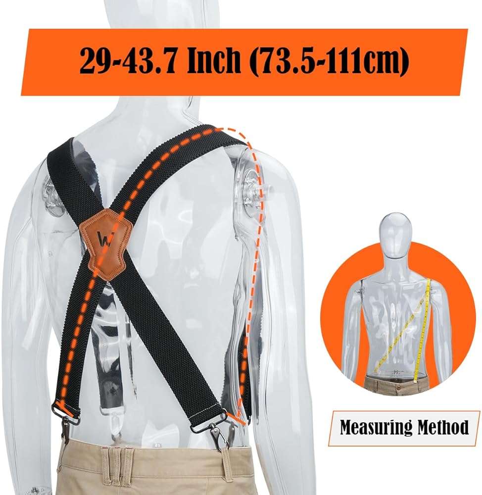 WELKINLAND HD Elastic Work Suspenders, Heavy Duty Suspenders For Men, 2-Inch Wide Suspenders For Men, Mens Suspender For Jeans, Man Suspender With Hooks For Belt Loop, Work Suspender For Man - Image 9