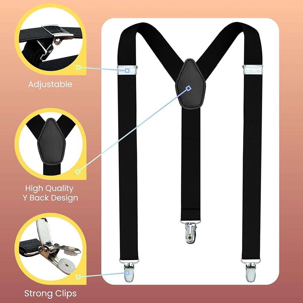 alsat Suspenders for Men Heavy Duty – Adjustable Y-Back Mens Suspenders with Strong Metal Clips - Image 2