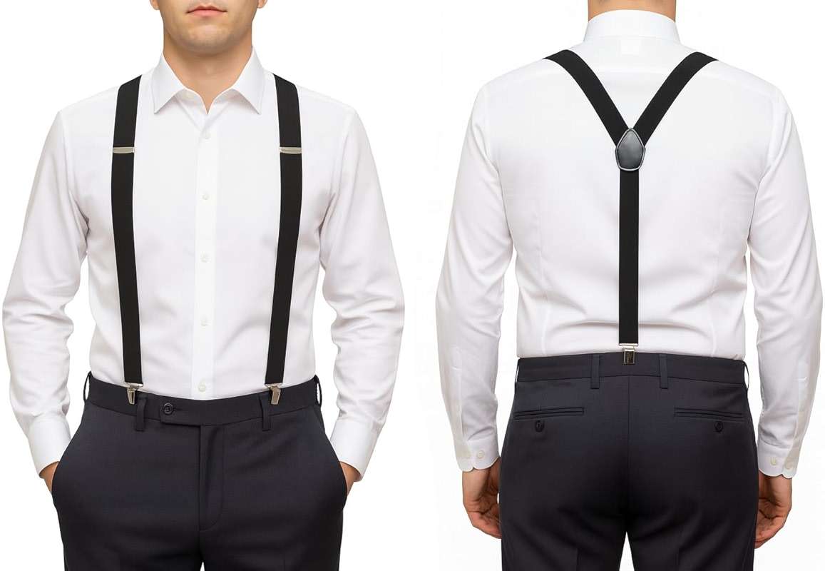 alsat Suspenders for Men Heavy Duty – Adjustable Y-Back Mens Suspenders with Strong Metal Clips - Image 3