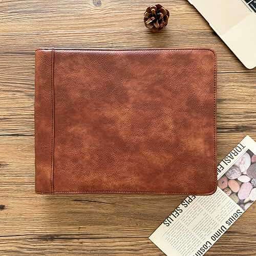 Gvalant Vegan 3-Ring Binder for Checks - Premium Checkbook Cover Fits 3/9-Ring Systems, 11.25"x9" Pilot Logbook & Executive Journal (Retro Brown, Standard) - Image 7