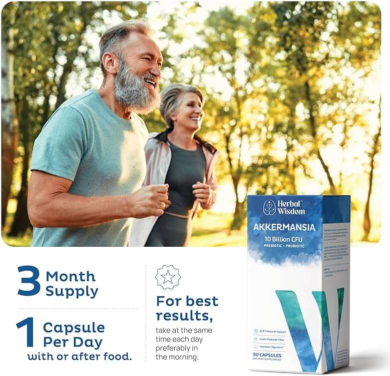 Herbal Wisdom Akkermansia Probiotic 10 Billion CFU - Advanced GLP-1 Support, Probiotic+Prebiotic | for Gut & Metabolism Support - No Bloating | with Inulin & Triphala | (90 Capsules - 3 Month Supply) - Image 8