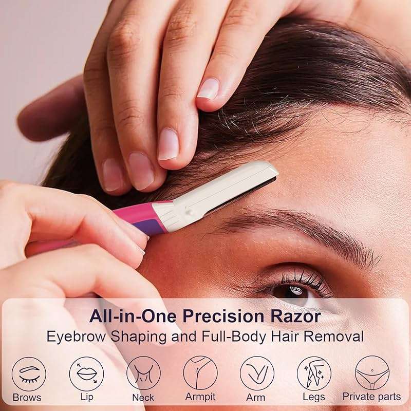 THURLADY Dermaplane Razor, Dermaplaning Tool with Microblades for Face | Eyebrow and Face Razors for Women, Exfoliating Facial Razor for Sensitive Skin, 1 Handle with 19 Refills, Fuchsia - Image 4