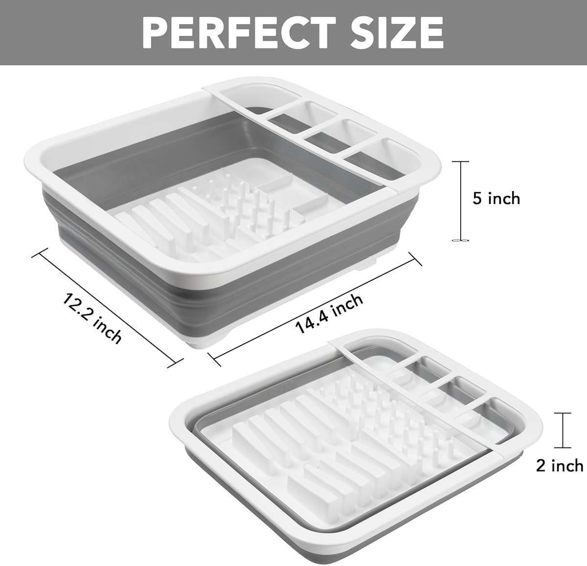 Tiawudi Collapsible Dish Drying Rack, Pop Up Dinnerware Drainer, Portable Plate Organizer for Kitchen RV Campers Travel Trailer, Space Saving Kitchen Storage Tray - Image 2