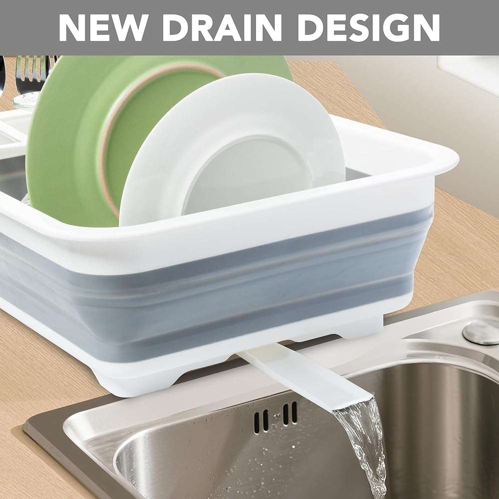 Tiawudi Collapsible Dish Drying Rack, Pop Up Dinnerware Drainer, Portable Plate Organizer for Kitchen RV Campers Travel Trailer, Space Saving Kitchen Storage Tray - Image 3