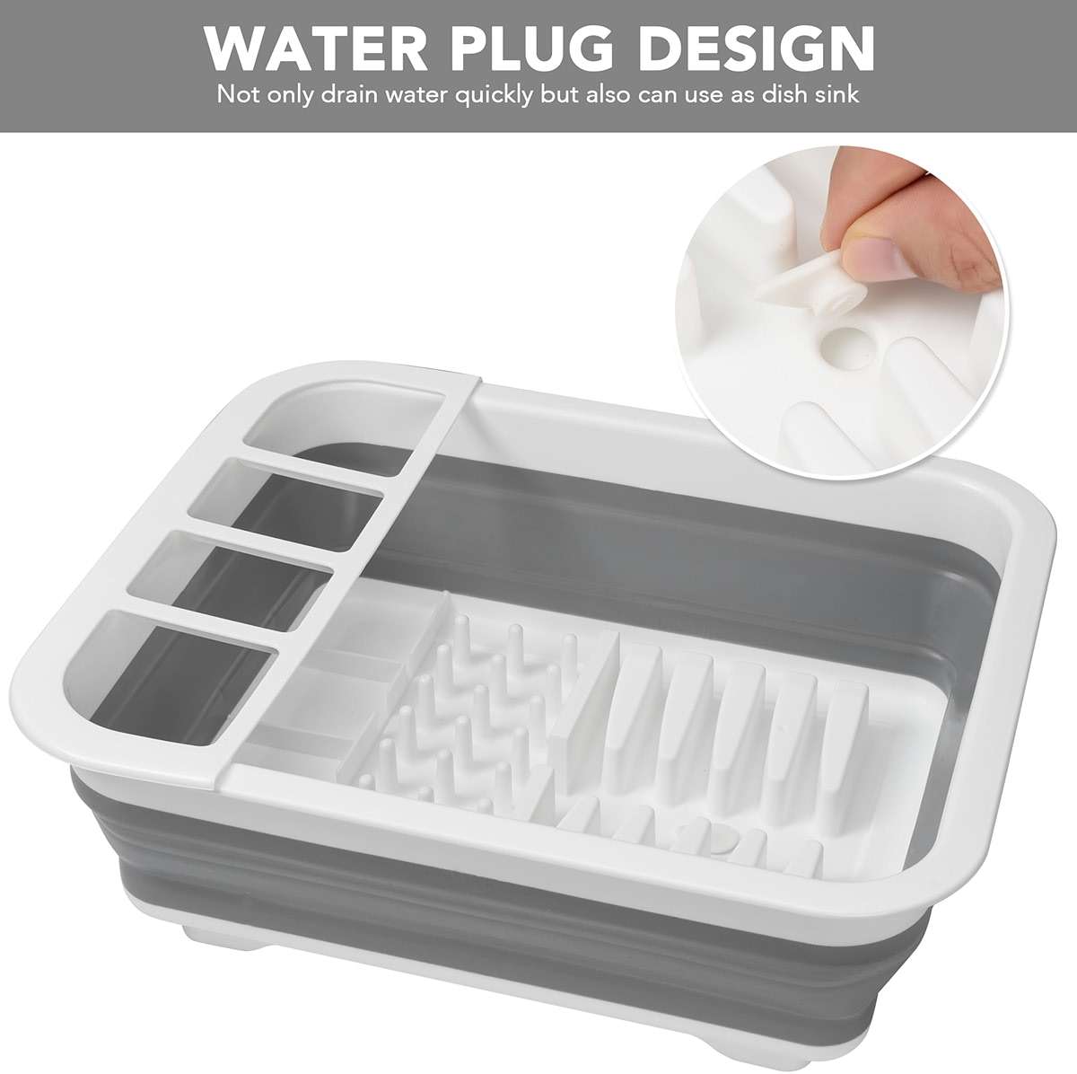 Tiawudi Collapsible Dish Drying Rack, Pop Up Dinnerware Drainer, Portable Plate Organizer for Kitchen RV Campers Travel Trailer, Space Saving Kitchen Storage Tray - Image 6