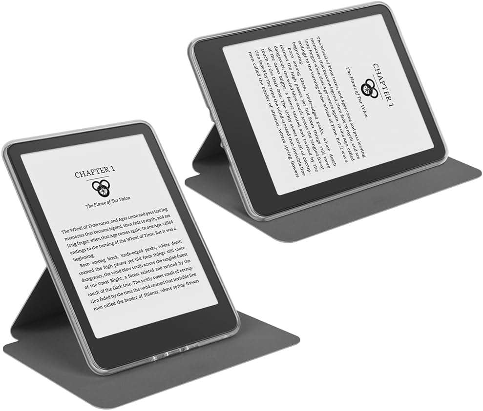 360 Degree Rotating Case for 6.8" Kindle Paperwhite (11th Generation-2021 Release), Detachable Magnetic Design Protective Adjustable Stand Cover Clear Back with Auto Sleep/Wake, Pink - Image 5