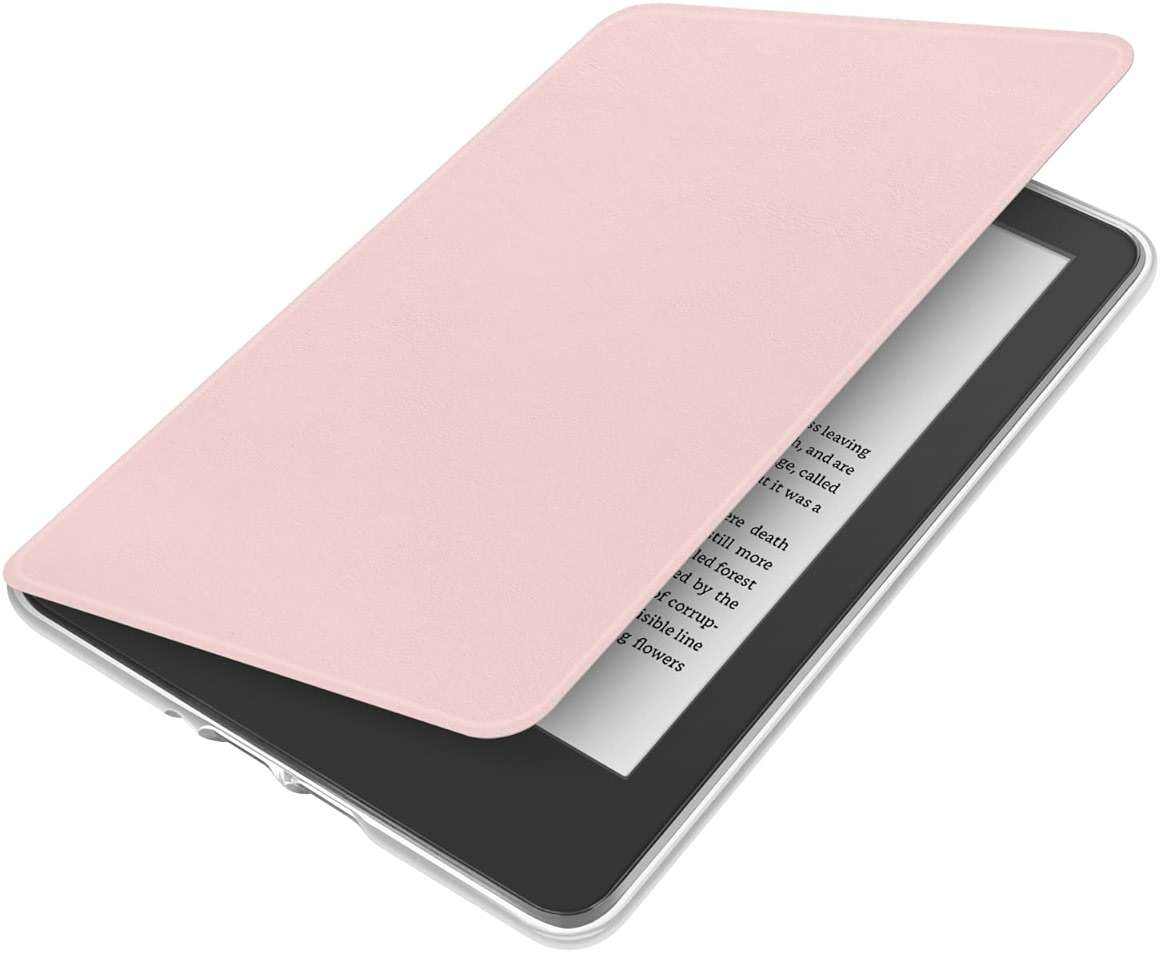 360 Degree Rotating Case for 6.8" Kindle Paperwhite (11th Generation-2021 Release), Detachable Magnetic Design Protective Adjustable Stand Cover Clear Back with Auto Sleep/Wake, Pink - Image 6