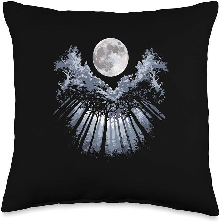 Hang Glider Over Forest Scenic Nature Art Throw Pillow - Image 1