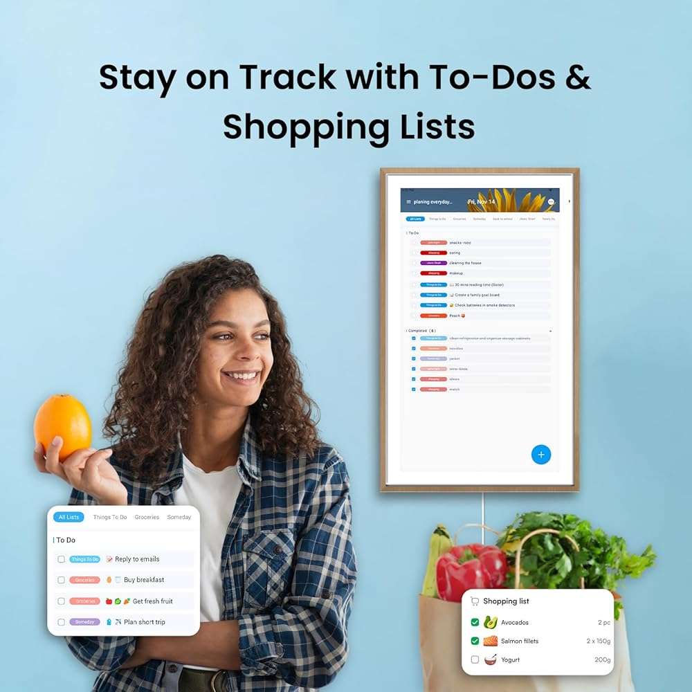 Apolosign 21.5-inch Digital Calendar & Smart Family Wall Planner, No Subscription, Calendar & Dashboard Dual-Mode System, Shared Touchscreen Display with Calendar Sync, Chore Charts & Family Scheduling Hub (Teak) - Image 6