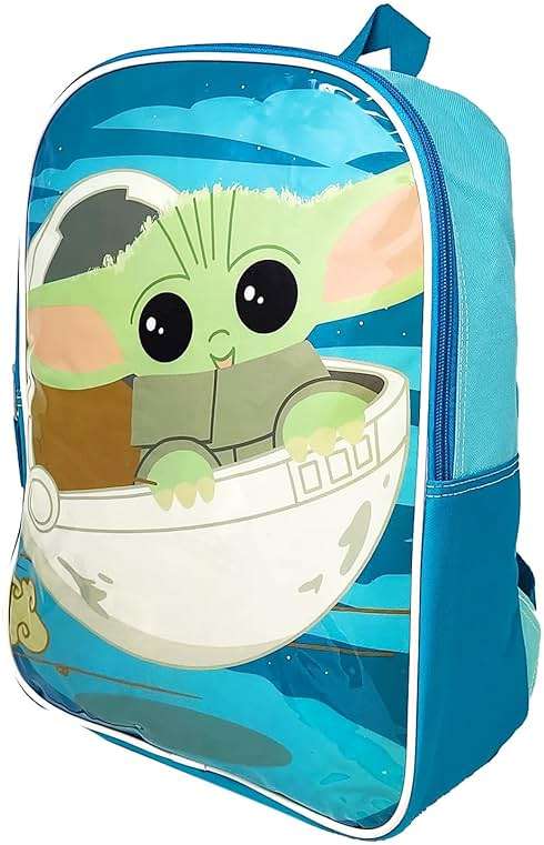 STAR WARS Baby Yoda Backpack and Lunch Box Set - Bundle with 15" Grogu School Bag, Insulated Lunch Bag, Water Bottle, Stickers, More | Mandalorian School Backpack for Kids - Image 5