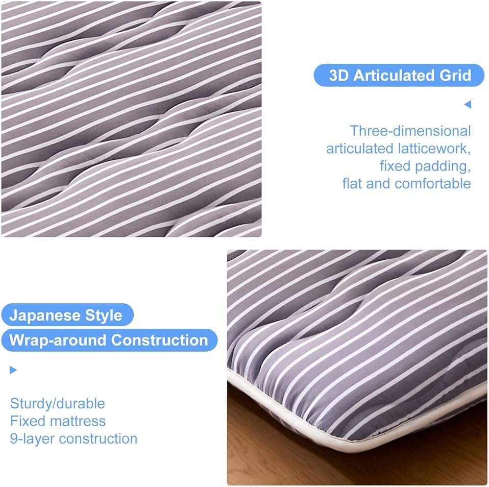 jzbearapt Premium Foam Japanese Floor Mattress Futon Mattress,100% High Density Comfortable Foam,Thicken Tatami Mat Sleeping Pad,Portable Kids Adults Sleeping Mats for Guest Room, Dormitory - Image 4