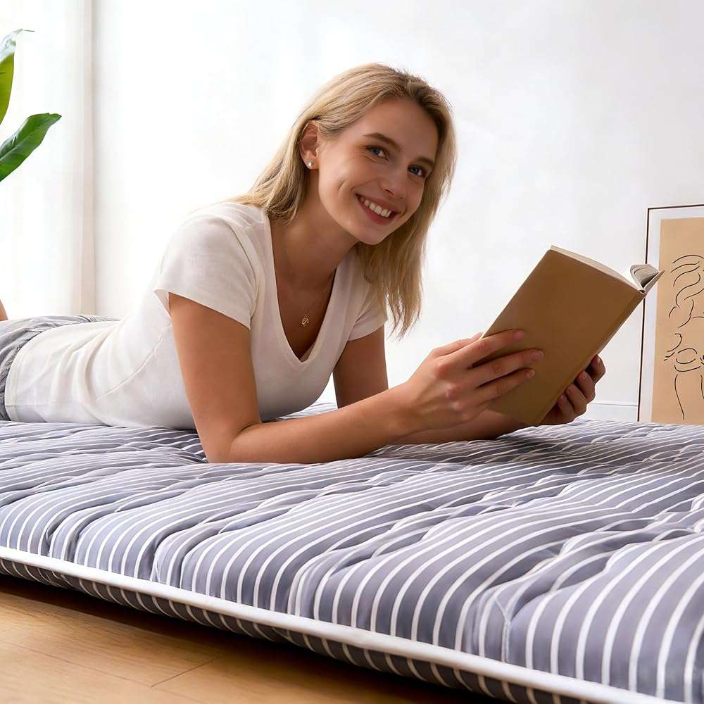jzbearapt Premium Foam Japanese Floor Mattress Futon Mattress,100% High Density Comfortable Foam,Thicken Tatami Mat Sleeping Pad,Portable Kids Adults Sleeping Mats for Guest Room, Dormitory - Image 7