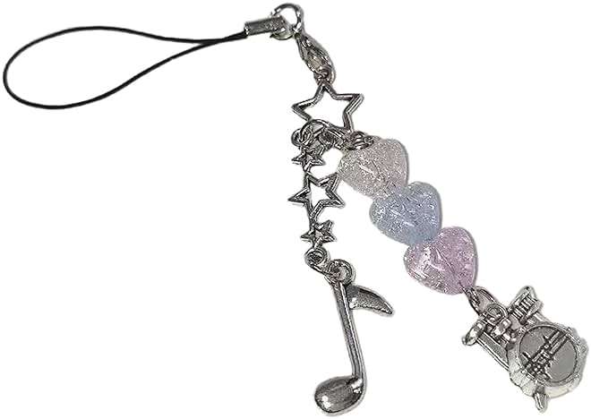 Misright Drum Set Note Beaded Phone Charm Colorful Heart Pendant Keyring For Music Lovers Accessory For Smartphones And Bags - Image 1