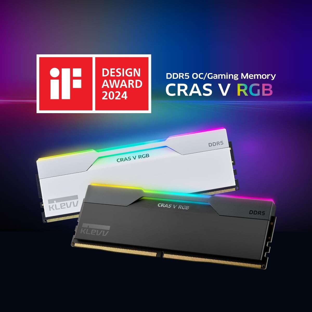 KLEVV CRAS V RGB DDR5 32GB (2x16GB) 6000MHz CL28 SK Hynix A-Die 1.35V Gaming Desktop Ram Memory XMP 3.0 / AMD Expo Ready - White (KD5AGUA80-60B280J) - Image 2