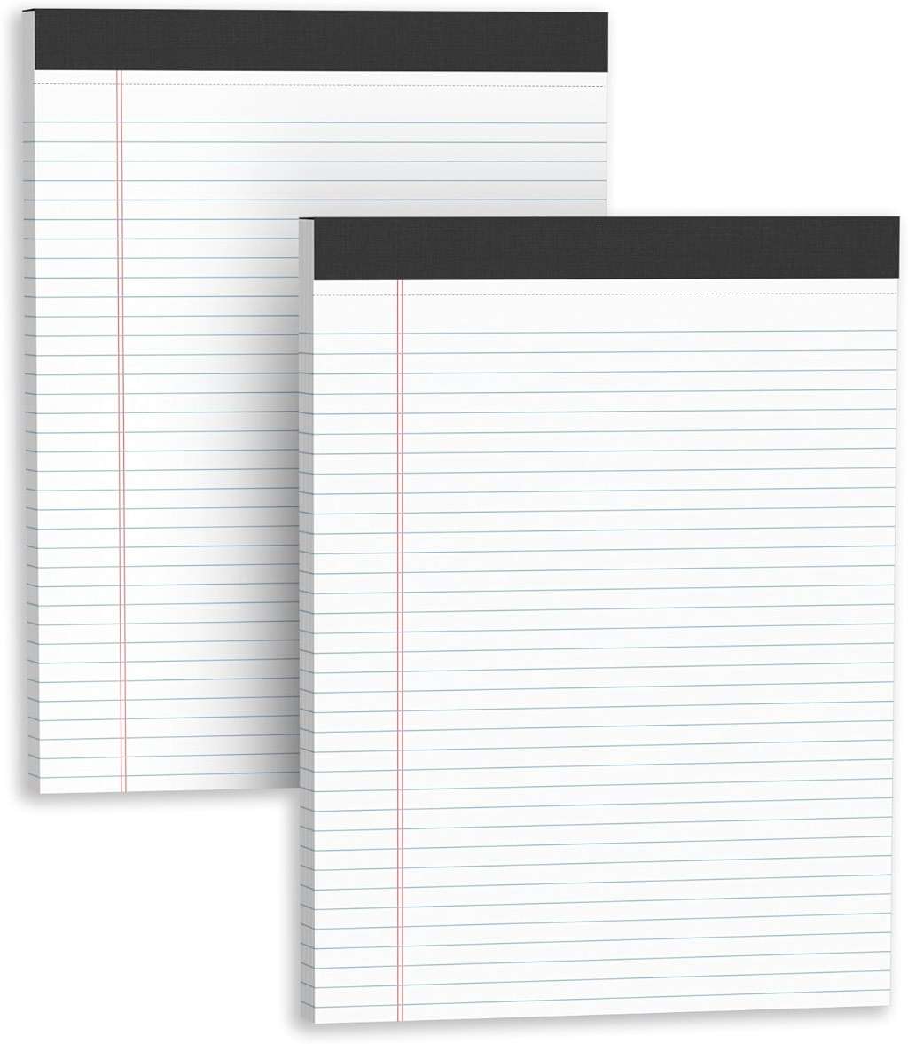 Legal Pads 8.5 X11, Narrow Ruled Notepads, 2 Pack, 50 Sheet/Pad, White Legal Pads, Tear Off Notepad, Perforated Writing Pad, Notebook Paper College Ruled, Notepads for Office Home School, Notepad - Image 1