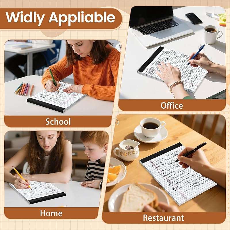 Legal Pads 8.5 X11, Narrow Ruled Notepads, 2 Pack, 50 Sheet/Pad, White Legal Pads, Tear Off Notepad, Perforated Writing Pad, Notebook Paper College Ruled, Notepads for Office Home School, Notepad - Image 6