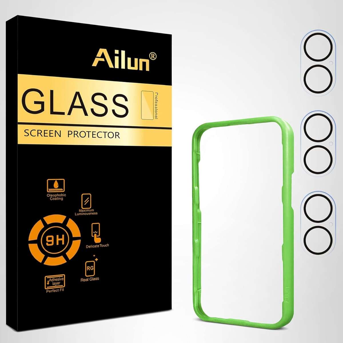 Ailun 3 Pack Screen Protector for iPhone 17 [6.3 inch] + 3 Pack Camera Lens Protector with Installation Frame,Dynamic Island Compatible,Case Friendly Tempered Glass[Not for iPhone 17 Pro/Pro Max/Air] - Image 7