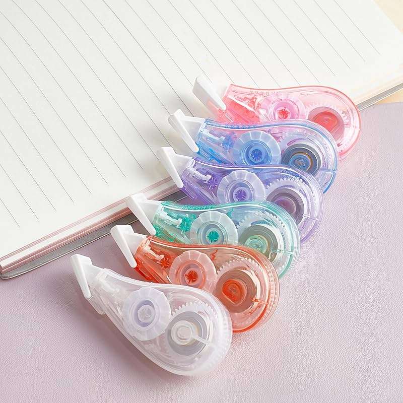 Jovanssen White Correction Tape, 6 Pack, 13.13 Feet Mini Correction Tape, Writing supplies and correction supplies for School And Office. (Candy) - Image 5