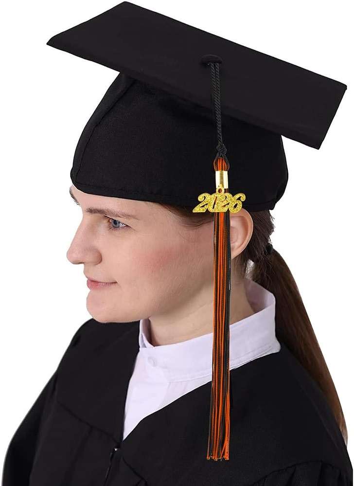 2026 Tassel Graduation, Graduation Tassel 2026, Graduate Cap Tassels with Gold 2026 Charm for Graduations Cap Graduations Party Ceremonies Black and Orange - Image 5