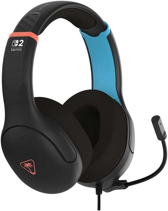 Turtle Beach Airlite Fit Wired Gaming Headset – Officially Licensed for Nintendo Switch 2, Nintendo Switch, Durable, Lightweight, Charcoal Blue/Red - Image 4