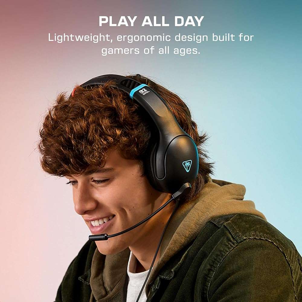 Turtle Beach Airlite Fit Wired Gaming Headset – Officially Licensed for Nintendo Switch 2, Nintendo Switch, Durable, Lightweight, Charcoal Blue/Red - Image 7