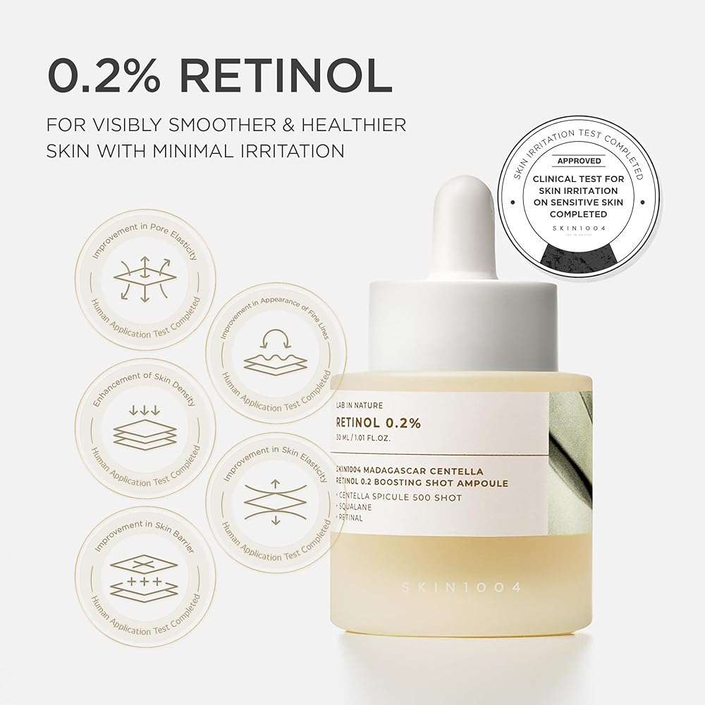 SKIN1004 Retinol 0.2% Boosting Shot Ampoule, Face Serum for Skin Elasticity, Facial Spicule Serum with Retinol & Retinal, Centella Ampoule for Fine Lines & Firmness, Korean Skin Care, 1.01fl.oz / 30ml - Image 4